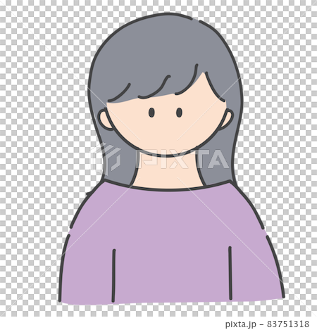 Long hair girl bust up icon illustration Long hair girl bust up icon illustration 83751318