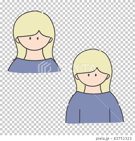 Long hair girl bust up icon illustration Long hair girl bust up icon illustration 83751323