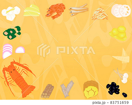 おせちの和背景イラスト おせちの和背景イラスト 83751659