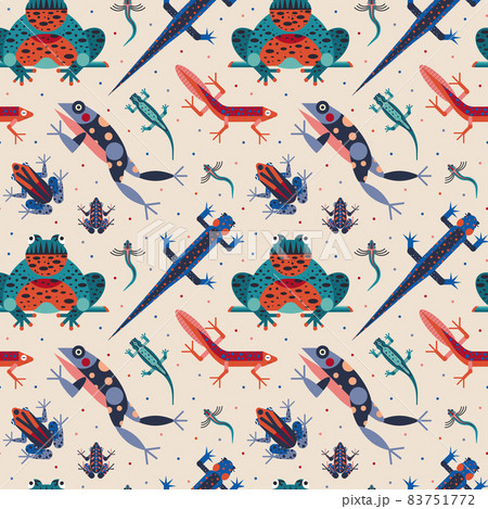 Weird Amphibians and Quirky Frogs Pattern 83751772