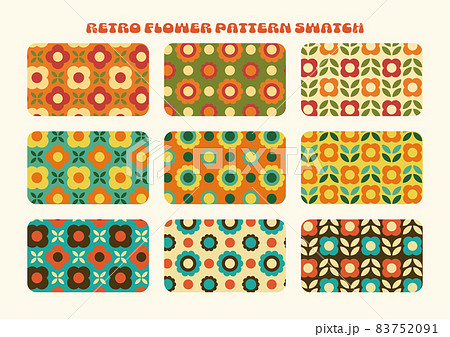 昭和レトロ花柄パターン 昭和レトロ花柄パターン 83752091