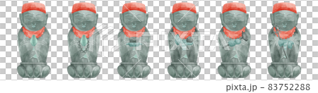 六地蔵の手描き水彩風イラスト 六地蔵の手描き水彩風イラスト 83752288