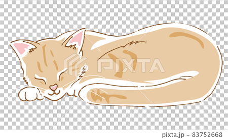 一隻熟睡的可愛貓的圖像插圖 一隻熟睡的可愛貓的圖像插圖 83752668
