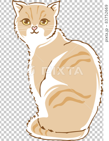 一隻可愛的貓轉身的圖像插圖 一隻可愛的貓轉身的圖像插圖 83752669