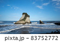 知る人ぞ知る鴨川松島の荒波が砕ける夫婦岩 83752772
