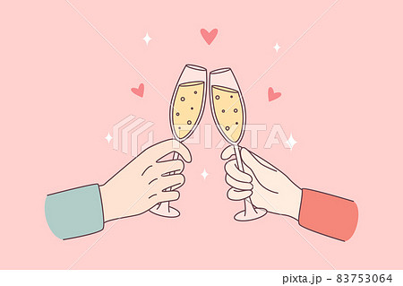 Celebrating with champagne and cheers concept. 83753064
