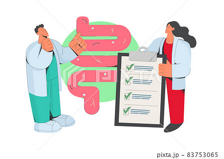 Doctors examine patient gastrointestinal tract  83753065