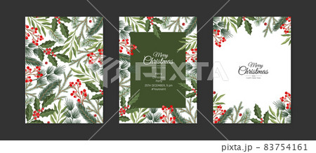 Collection of christmas greeting cards with christmas elements Collection of christmas greeting cards with christmas elements 83754161