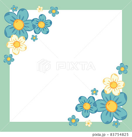 Cartoon ornate daisy flower copy space square frame 83754825