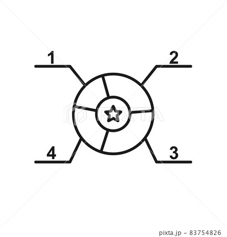 Line art black and white detalized pie chart 83754826