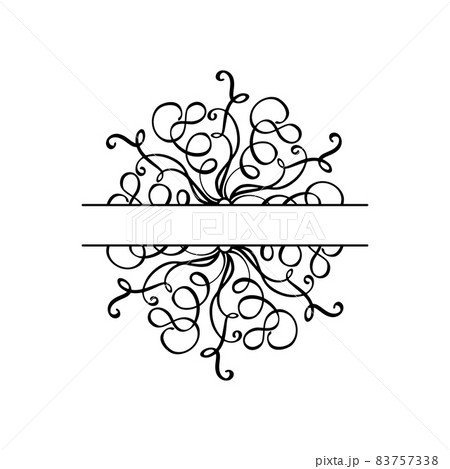 Hand drawn Vector split Christmas vintage scandinavian snowflake. Xmas decorative design element in retro style, isolated winter illustration 83757338