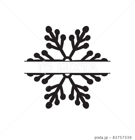 Hand drawn Vector split Christmas vintage scandinavian snowflake. Xmas decorative design element in retro style, isolated winter illustration 83757339