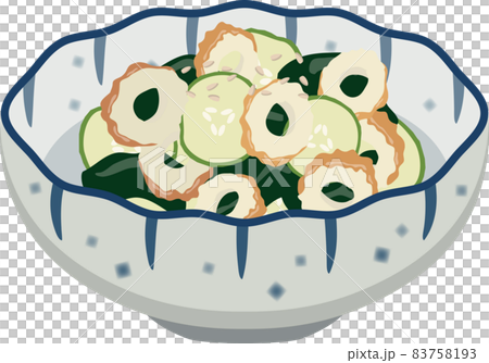 日式小碗配竹輪、裙帶菜和黃瓜 83758193