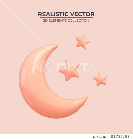 Abstract moon or crescent with stars. Abstract moon or crescent with stars. 83759293