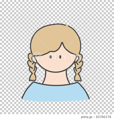 三つ編みの女の子のバストアップアイコンイラスト 三つ編みの女の子のバストアップアイコンイラスト 83760176