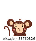 Cute monkey icon. Vector illustration isolated on a white background 83760326