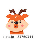 Cute deer on a white background, cartoon, vector illustration, logo 83760344