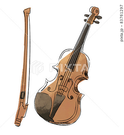 手書き風 バイオリンのイラスト素材