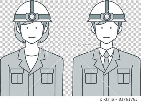 Male and female on-site directors wearing headlights with a smile 83761763