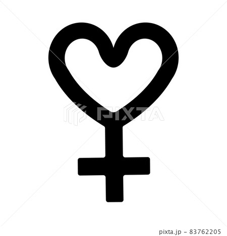 Vector flat woman venus symbol with heart 83762205