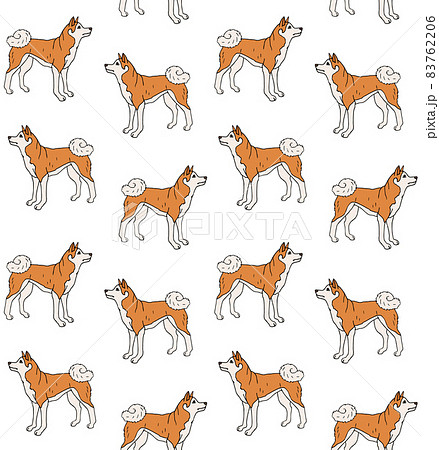 Vector seamless pattern of Japanese akita inu dog 83762206