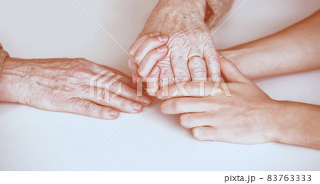 Handshake, caring, trust, treatment and support.  83763333