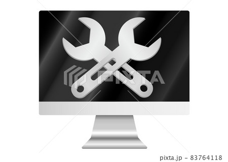 修理イメージ パソコン修理のアイコン のイラスト素材
