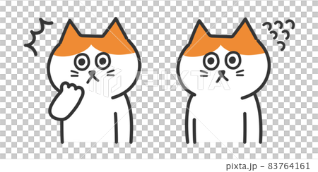 一隻不耐煩的貓棕色白貓的插圖 83764161