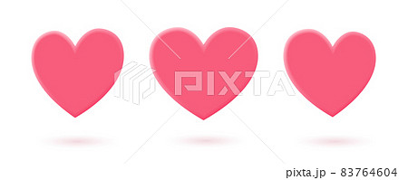 Red 3d heart symbol on white isolated background. 83764604
