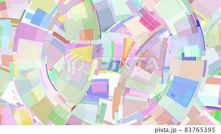 CG背景素材 多数のドーナツ状に並んだ四角形 CG背景素材 多数のドーナツ状に並んだ四角形 83765395