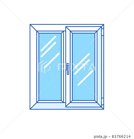 Illustration double glazed window. PVC plastic profile. Illustration double glazed window. PVC plastic profile. 83766214