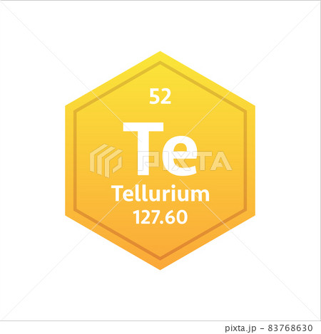 Tellurium symbol. Chemical element of the periodic table. Vector stock illustration. 83768630