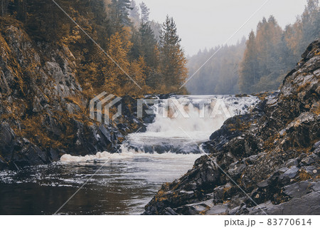 Kivach waterfall in Karelia, Russia 83770614