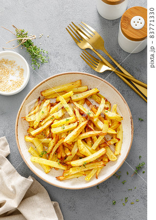 Potato fries, homemade oven roasted potatoes 83771330