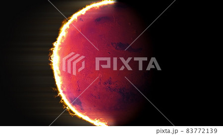 Futuristic flaming mars Futuristic flaming mars 83772139