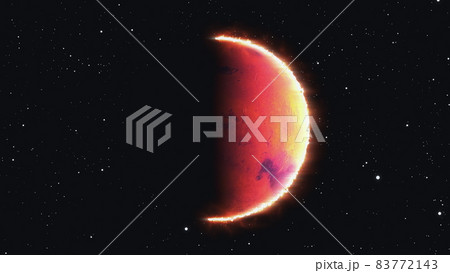 Futuristic flaming mars Futuristic flaming mars 83772143