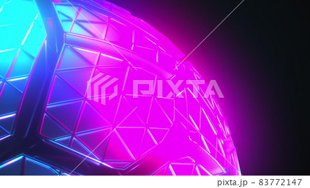 Mesh neon sphere in cracks. Mesh neon sphere in cracks. 83772147