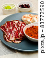 Plate with Bulgarian salami - babek, cheese and chutney 83772590