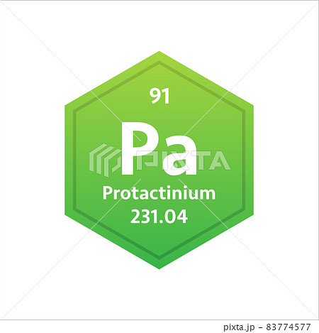 Protactinium symbol. Chemical element of the periodic table. Vector stock illustration 83774577