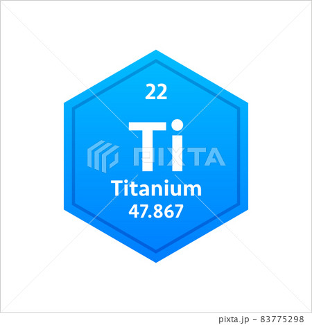Titanium symbol. Chemical element of the periodic table. Vector stock illustration. 83775298