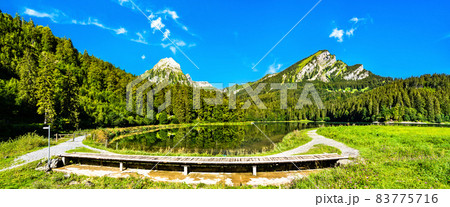 Landscape of Obersee lake in Swiss Alps 83775716