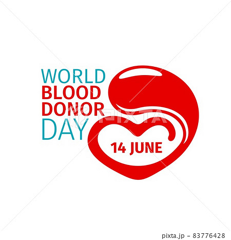 World blood donor day icon, red blood drop and heart vector emblem for donation solidarity, fourteen june holiday celebration. Hematology transfusion medicine, medical healthcare design element, sign World blood donor day icon, red blood drop and heart vector emblem for donation solidarity, fourteen june holiday celebration. Hematology transfusion medicine, medical healthcare design element, sign 83776428