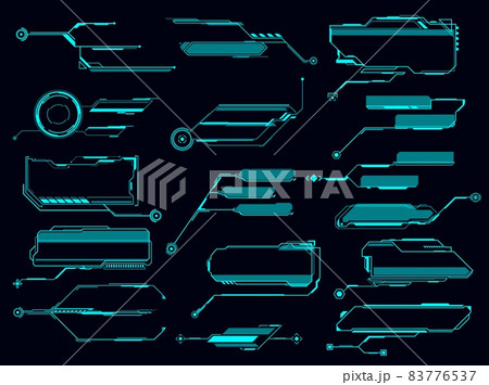 HUD callout title, information call bar and digital info text box vector templates. Modern technology futuristic info box banners with neon frames and data textboxes, interface elements HUD callout title, information call bar and digital info text box vector templates. Modern technology futuristic info box banners with neon frames and data textboxes, interface elements 83776537
