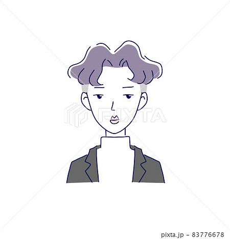 パーマヘアのおしゃれな男性のイラスト素材のイラスト素材