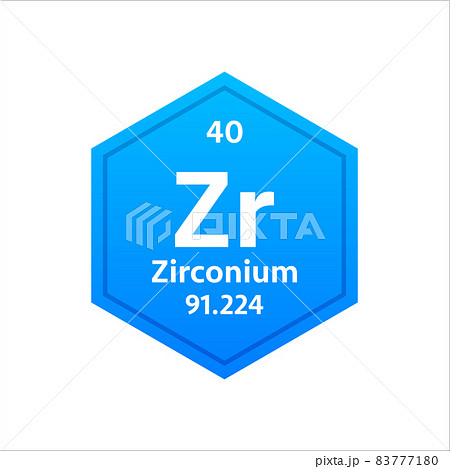 Zirconium symbol. Chemical element of the periodic table. Vector stock illustration 83777180