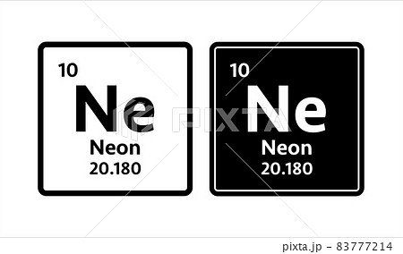 Neon symbol. Chemical element of the periodic table. Vector stock illustration. Neon symbol. Chemical element of the periodic table. Vector stock illustration. 83777214
