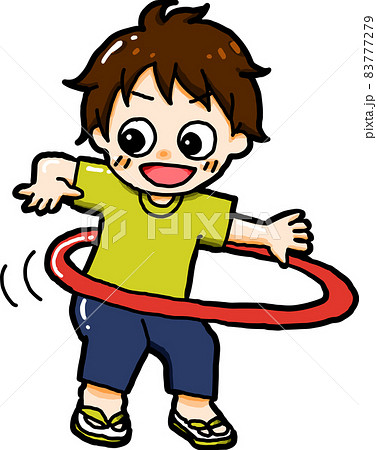フラフープを回す子ども 83777279