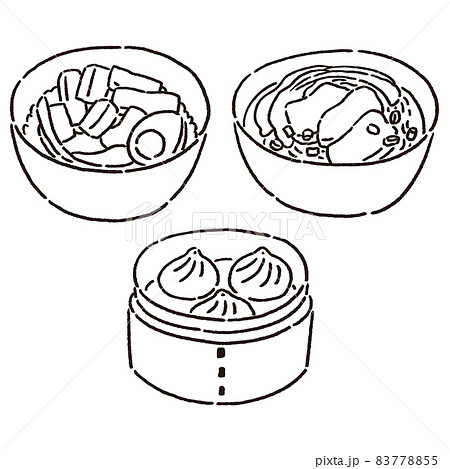 台湾料理のセット　ルーローハン、牛肉麺、小籠包 83778855