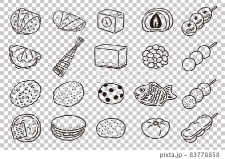 Set of Japanese sweets 83778858