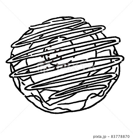屋台の食べ物 目玉焼きののった豚玉 お好み焼きのイラスト素材 7770